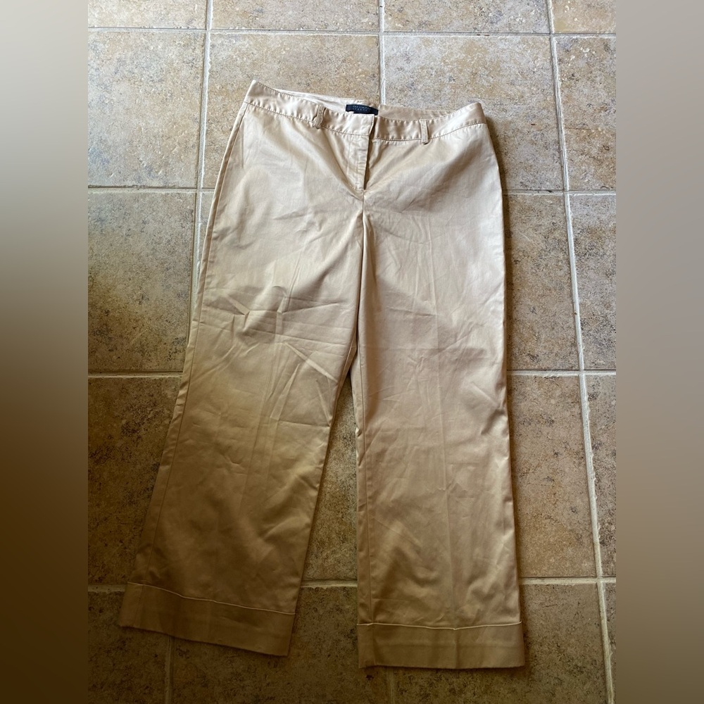THE LIMITED Woman’s Tan Brushed Cotton Khaki High-rise Cropped Pants, Size: 10